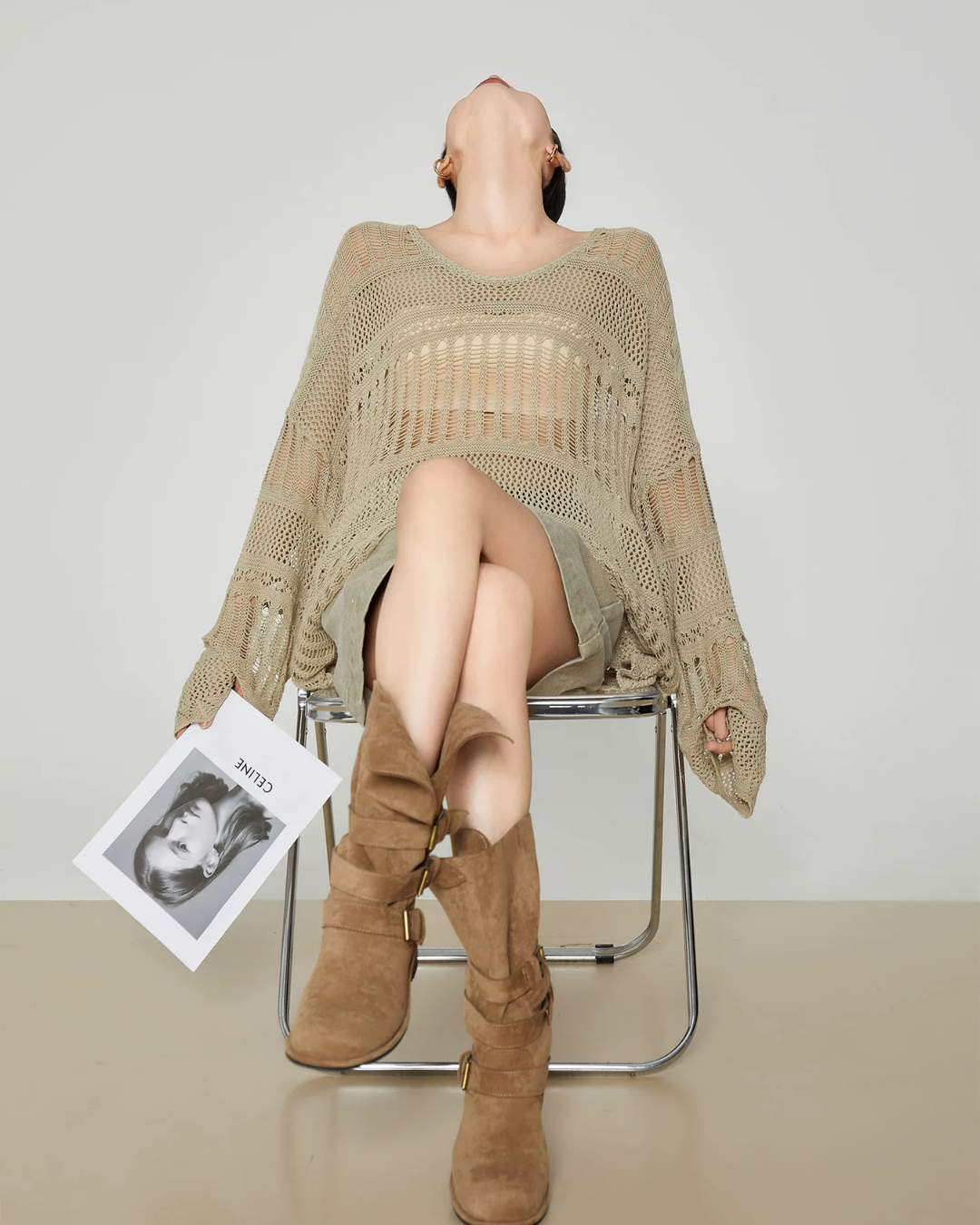 Sheer Oversized Knit Top FER0361