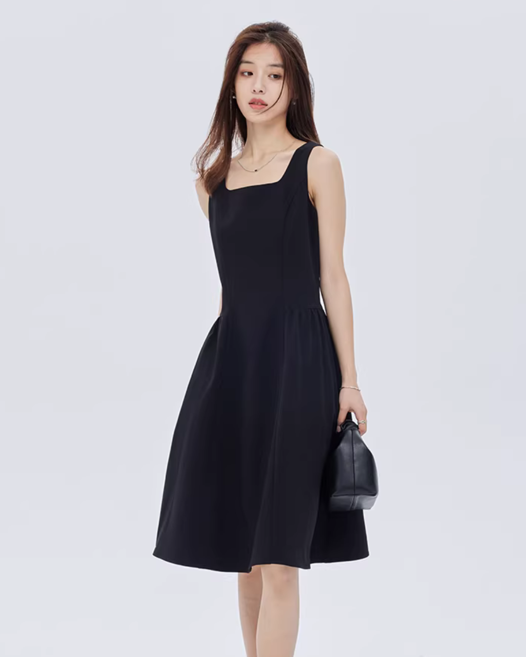 Square-Neck Wide Strap Dress SHN0009