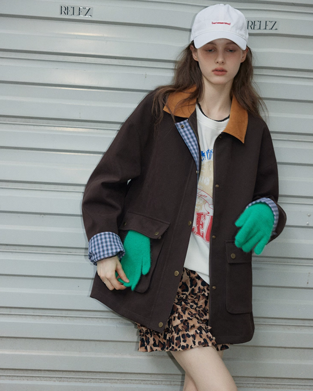 Plaid Design Loose Silhouette Jacket RLZ0014