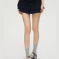 Navy Blue Double Layer Skirt PUC0017