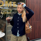 Layered Style Round Neck Knit Cardigan CYE0008