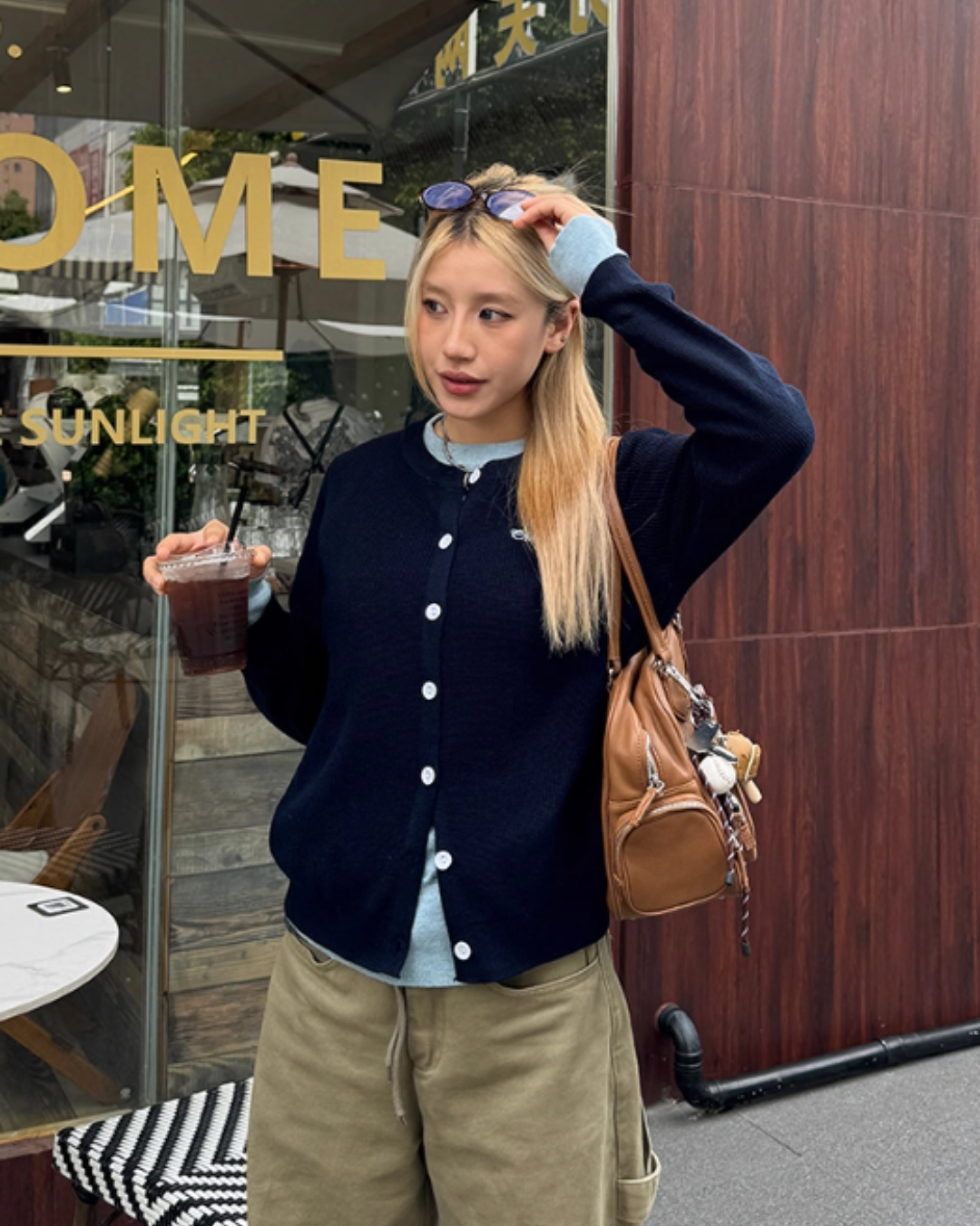 Layered Style Round Neck Knit Cardigan CYE0008