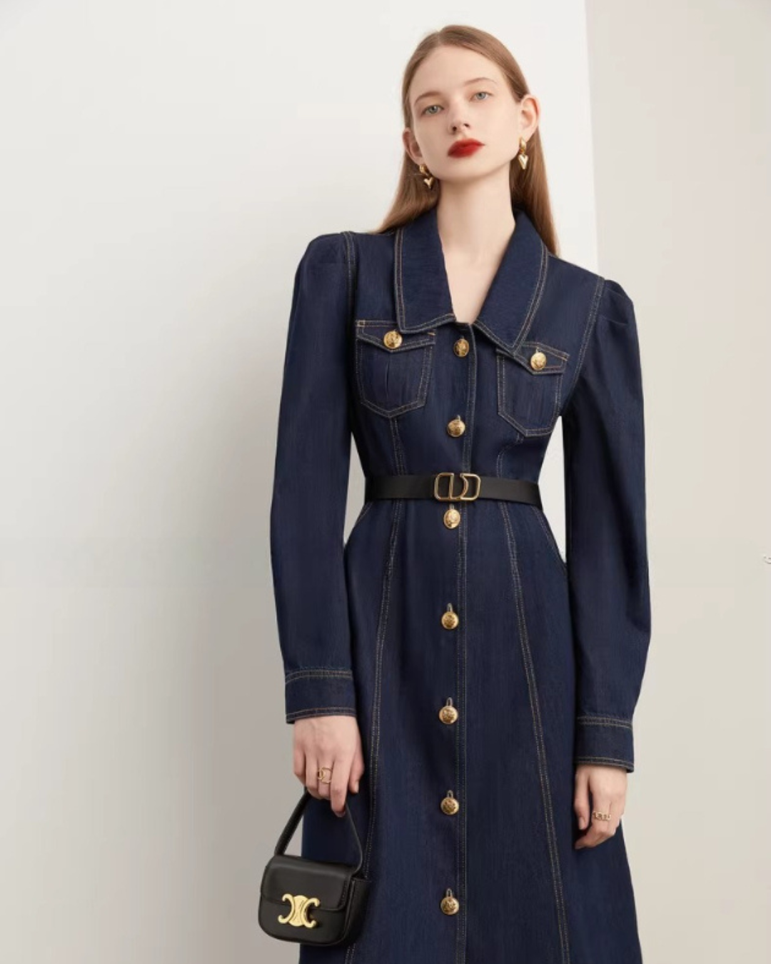 Vintage Slim-Fit Denim Dress DPY0081