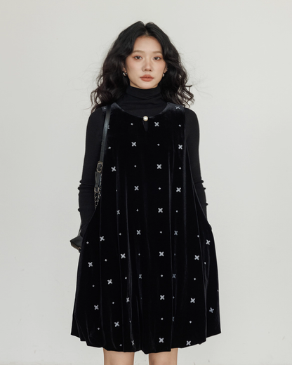 Round Neck Embroidered Vest Dress VAS0166