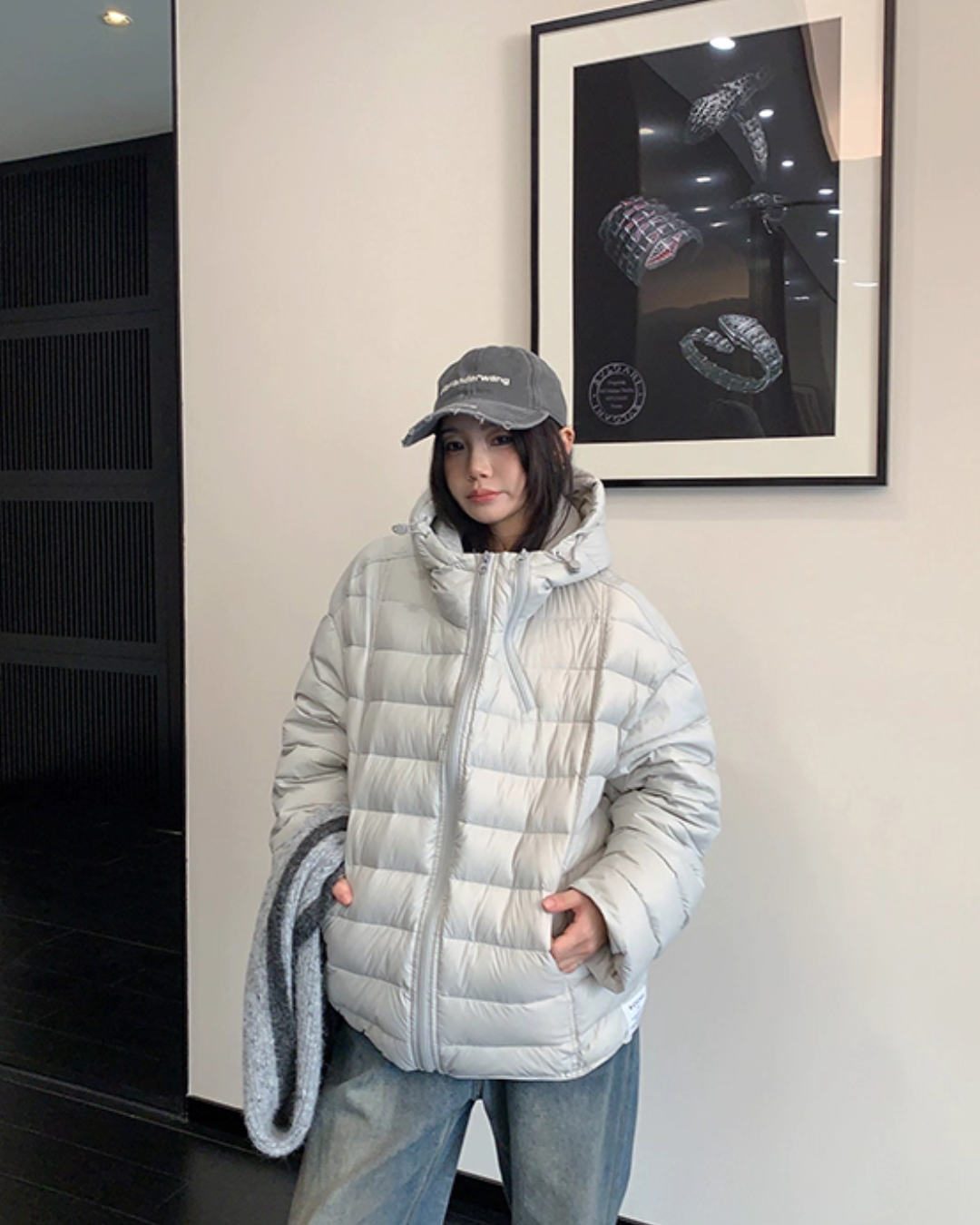 Mid-Length Down Hood Jacket YLS1010