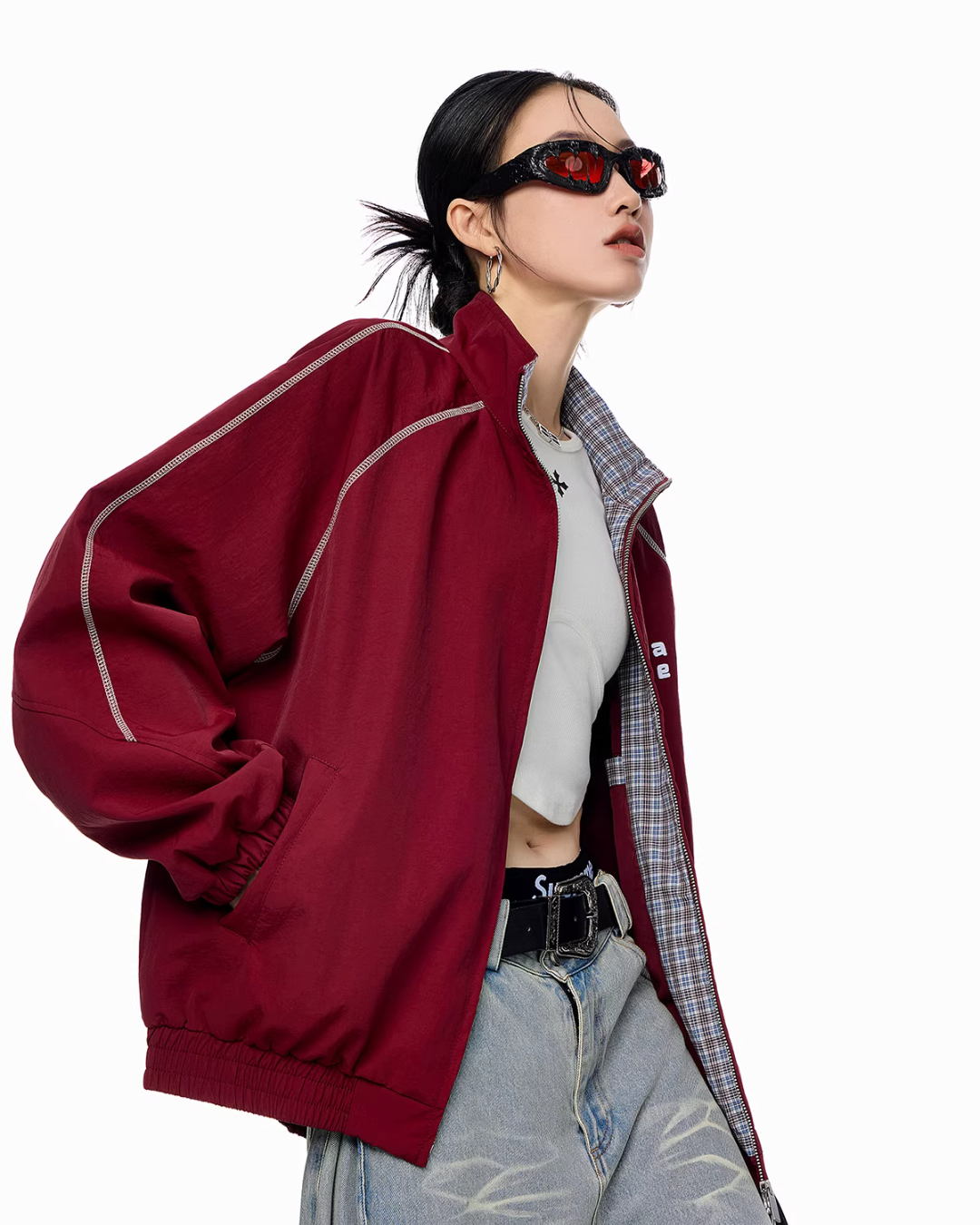 Double Zip Nylon Jacket ICM0086