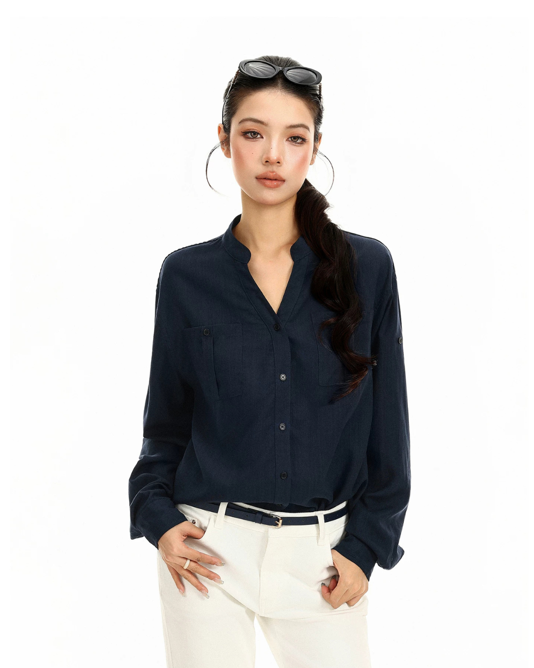 Rolled Cuff Sleeve Shirt  BGS0055