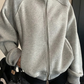 Rib-Knit Switch Zip-Up Blouson YLS1056