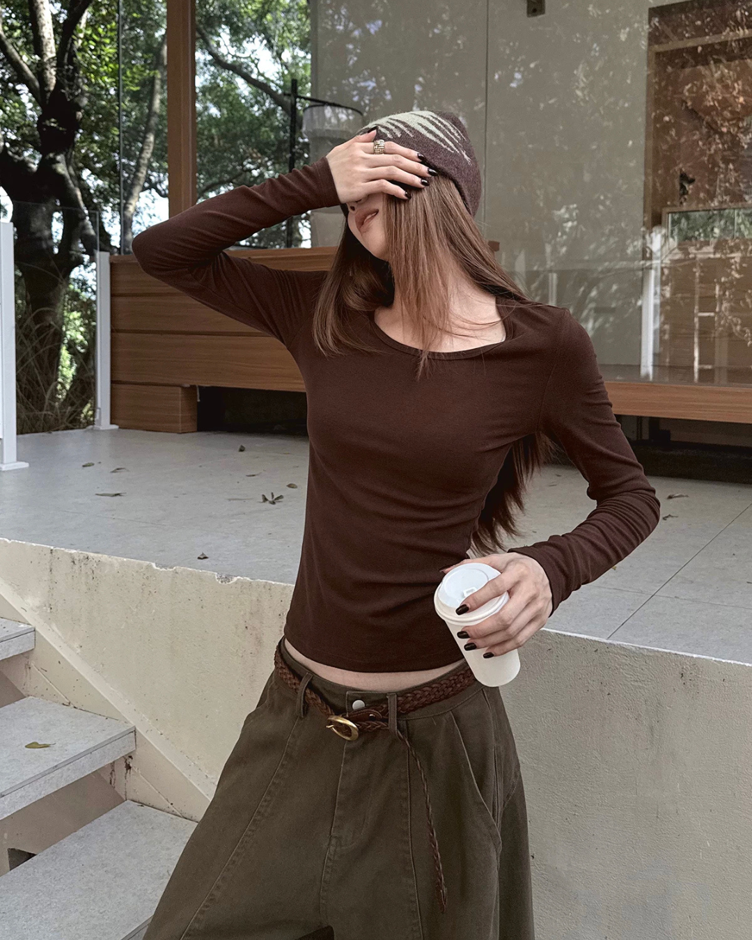 Round Neck Long-Sleeve T-Shirt WWP0001