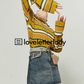 Polo Neck Yellow Striped Shirt LLA0264