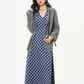 Paid Halter Neck Dress / Knit Cardigan WEO0003