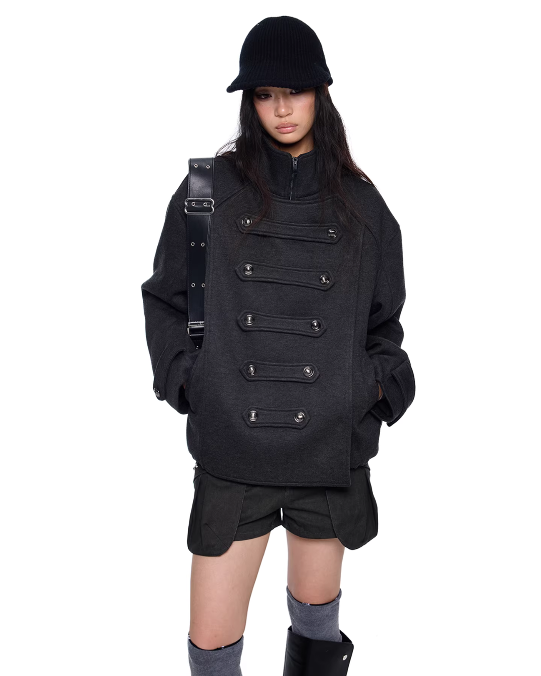 Short Double-Faced Wool Coat EZK0094