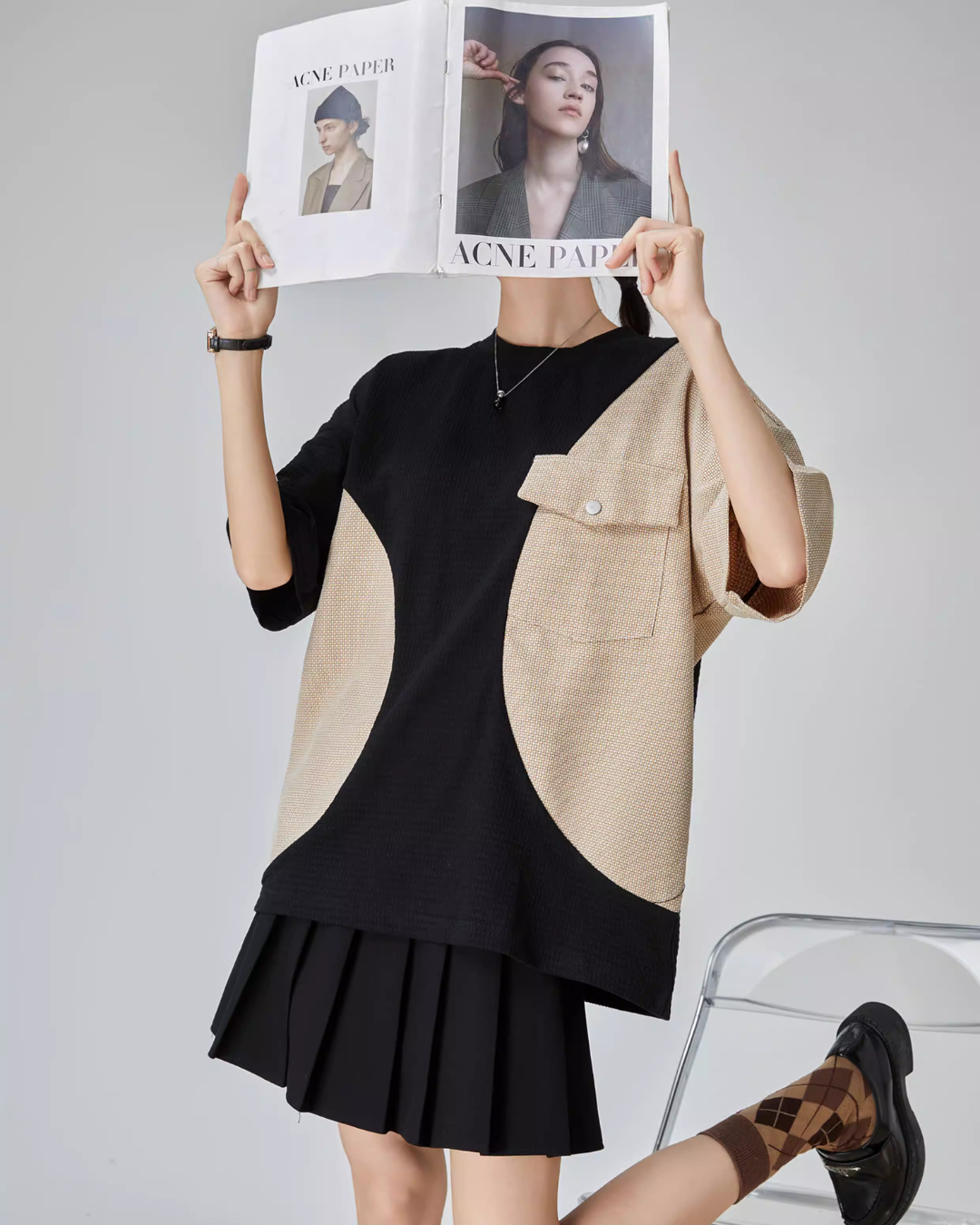 Color Blocking Short Sleeve T-Shirt FER0067