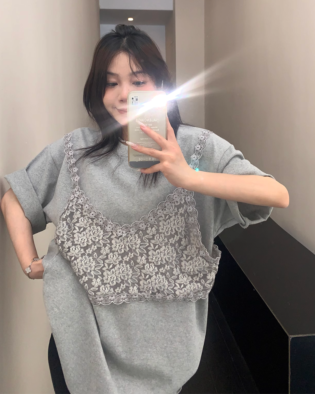 Race Bustier Layered Style T-shirt YLS0877