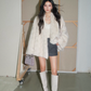 Collarless Fur Coat/Mini Skirt OLD0003