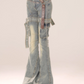 Vintage Belt Flare Denim Pants KLS0007