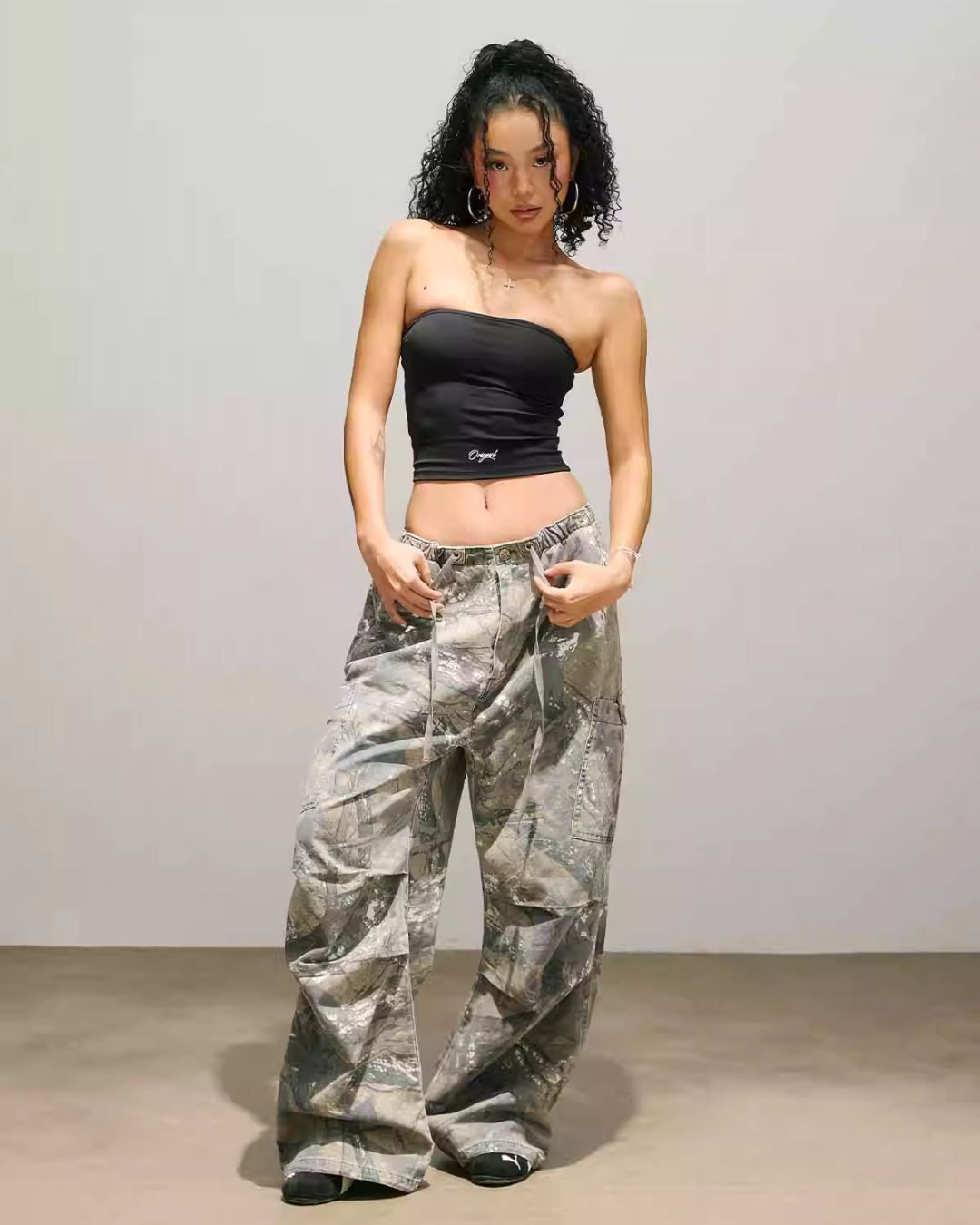 Camouflage Strap Pocket Cargo Pants SMD0002