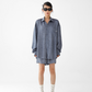 Dark Blue Drape Shirt / Waide Long Pants  ACS0264