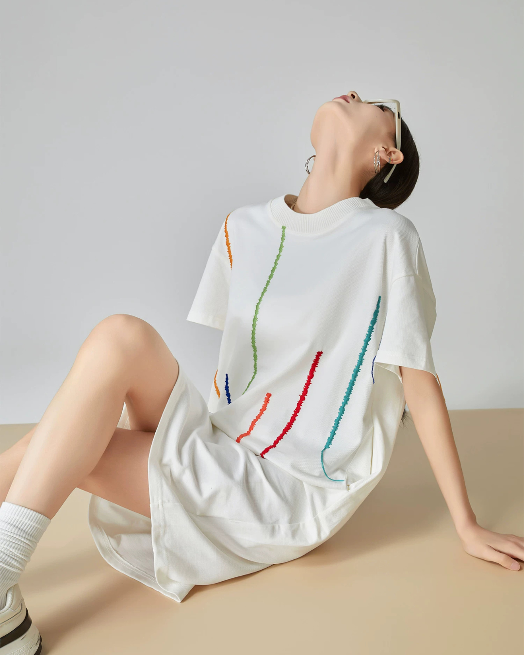 3D Embroidery T-Shirt Dress FER0185