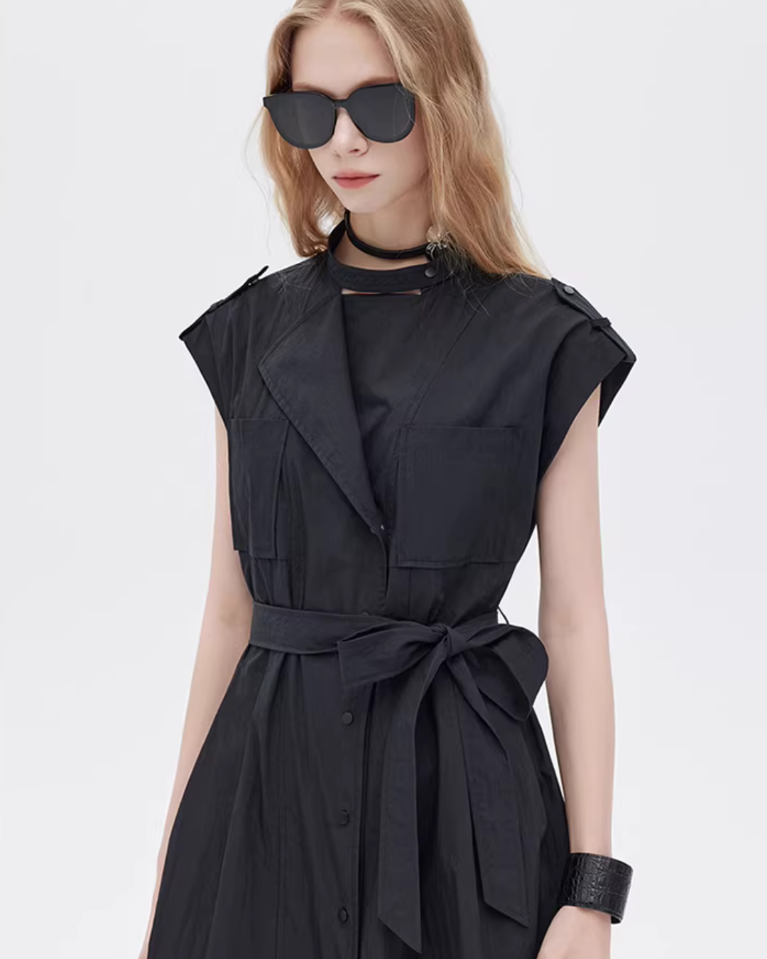 Trench Coat-Style Shirt Dress SHN0055