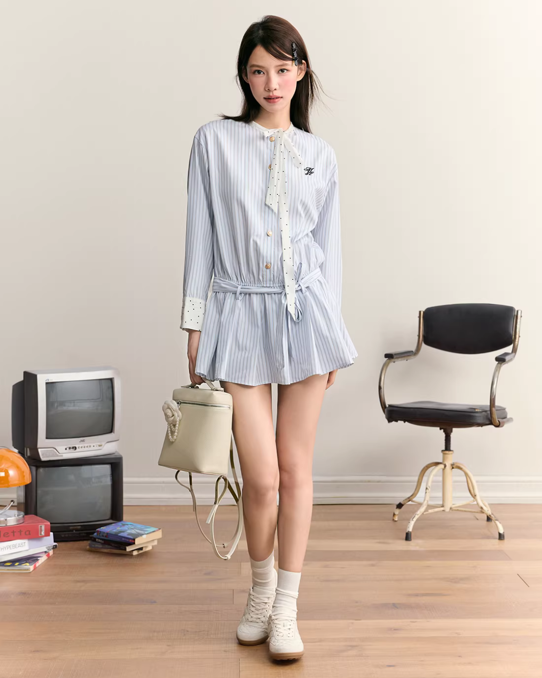 Striped Long Sleeve Dress MST0001