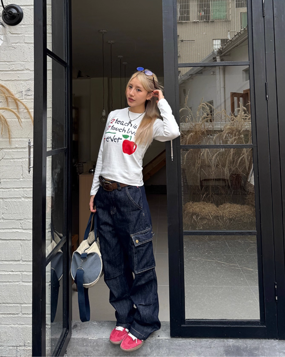Wide Denim Cargo Pants CYE0078