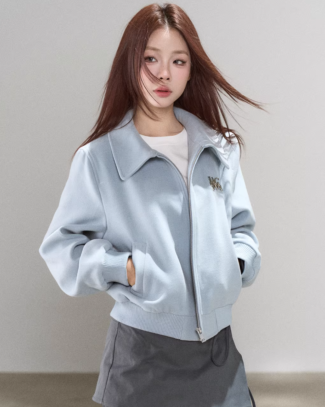 Casual Loose Short Jacket/Crew Neck Short-Sleeve T-Shirt WDB0028