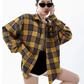 Loose Plaid Long Sleeve Shirt ICM0012