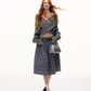 Front Wrap Knit Top/Gingham Check Skirt ASG0074