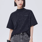 Sequin Mock Neck Short-Sleeve T-Shirt SHN0042