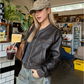 Vintage Cropped Leather Jacket CYE0005