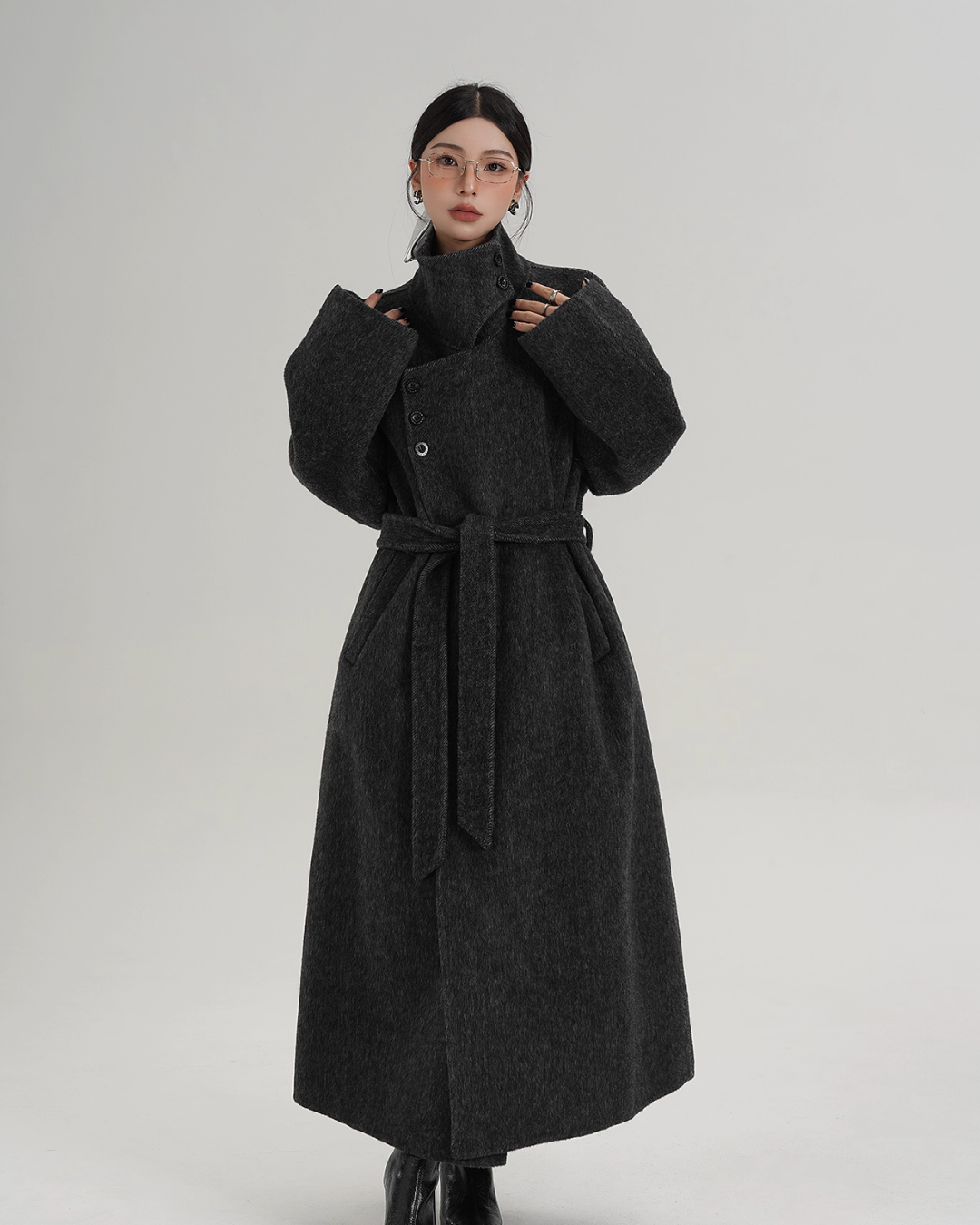 Stand Collar Long Coat SRS0368