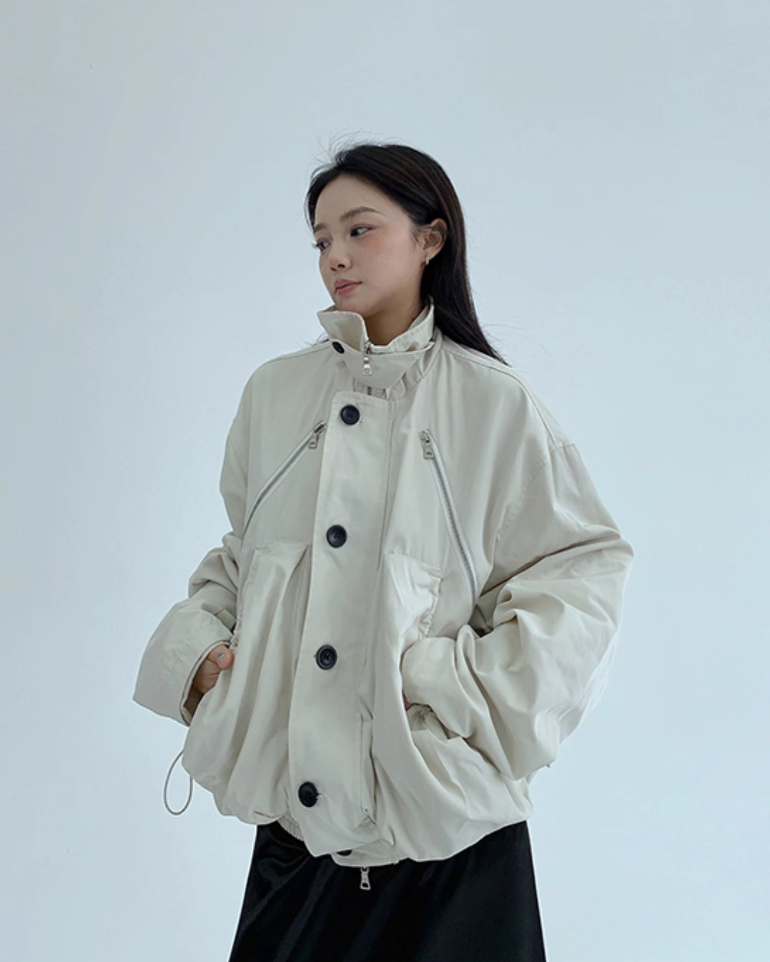 Stand Collar Balloon Sleeve Jacket YLS0921