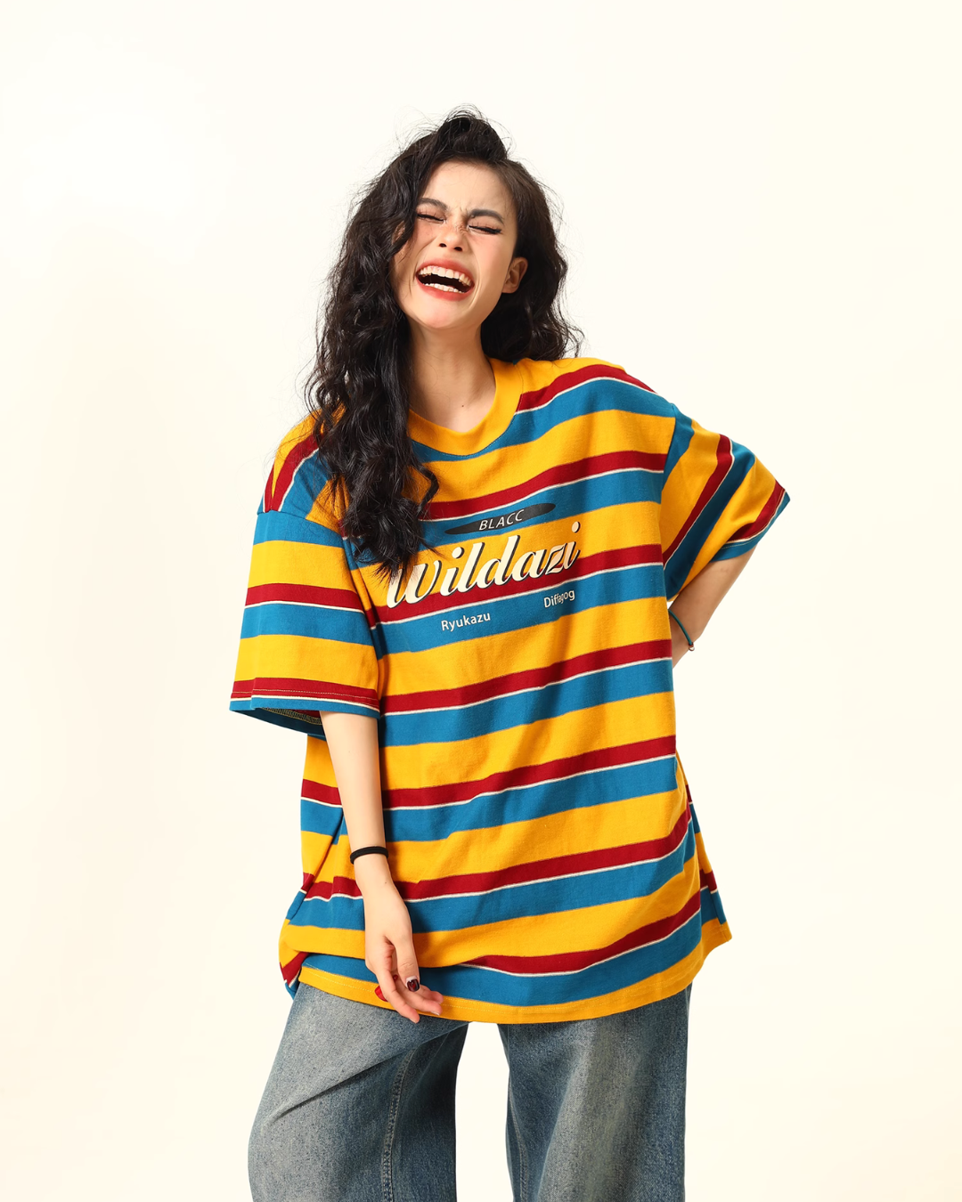 Rainbow Stripe Short Sleeve T-Shirt WDZ0012