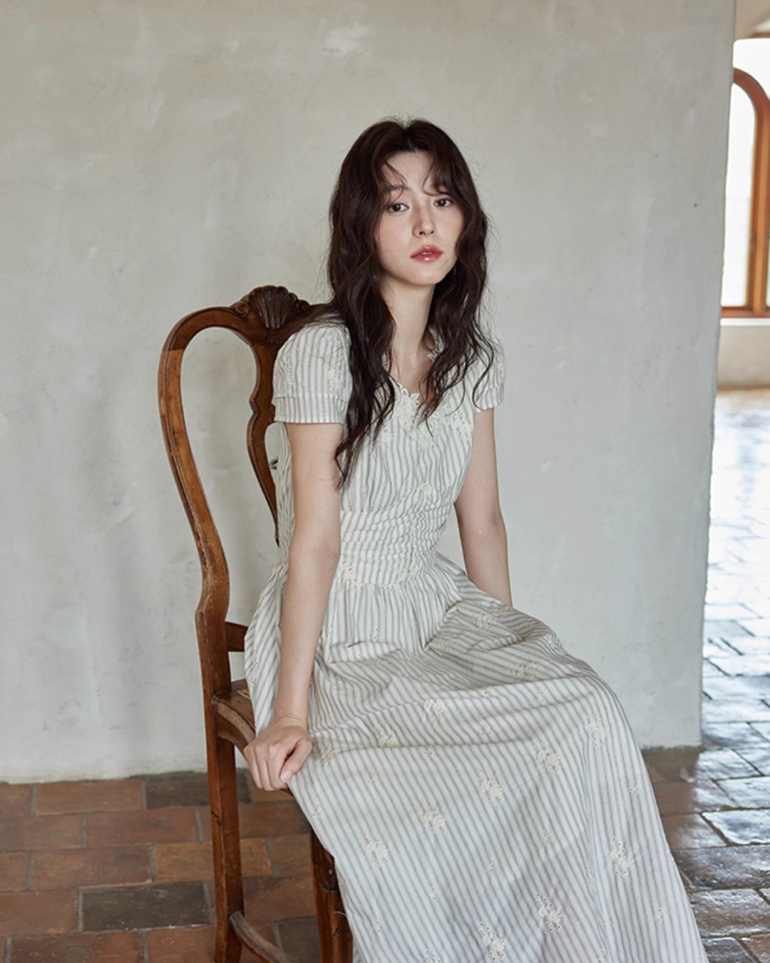 V-Neck Stripe Dress SMS0020