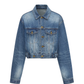 Gradient Blue Washed Denim Jacket / Slim Short Skirt IMX0004