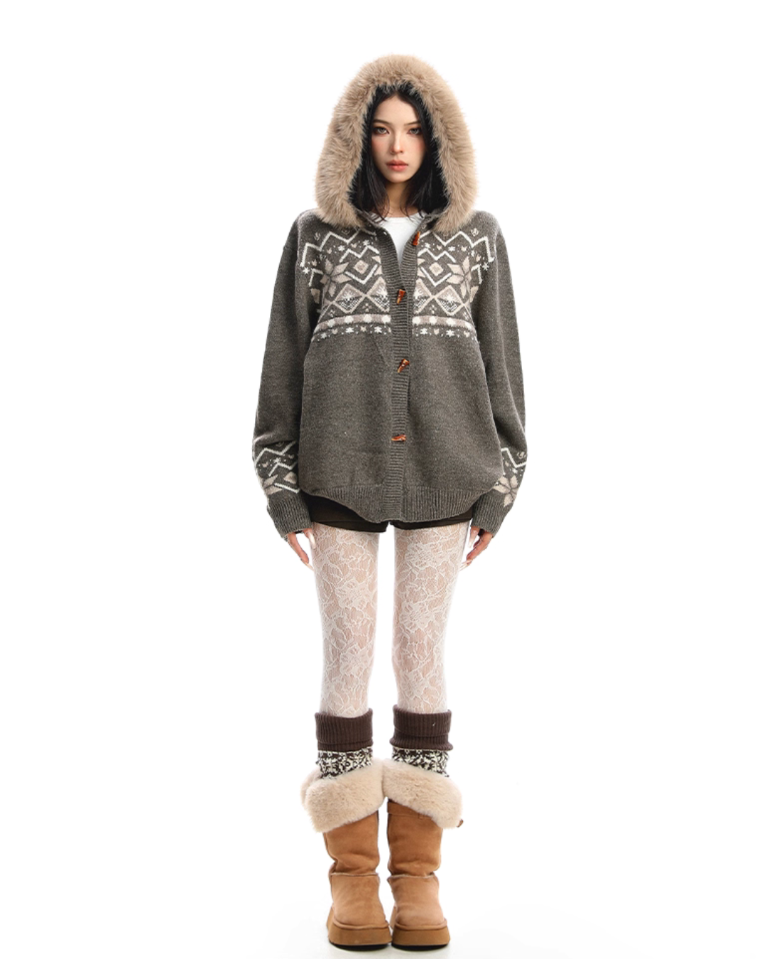 Nordic Tong Knit Cardigan BGS0033