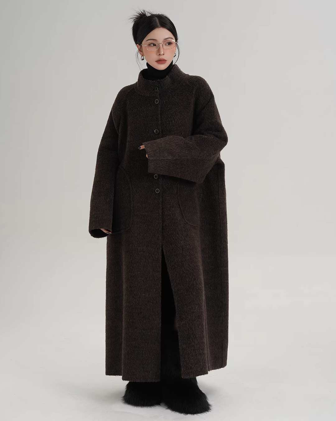 Scarf Long Wool Coat SRS0408