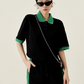 Black & Green Retro Tops / Shorts LLA0013