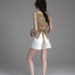 Back Open Floral Embroidery Top USY0002