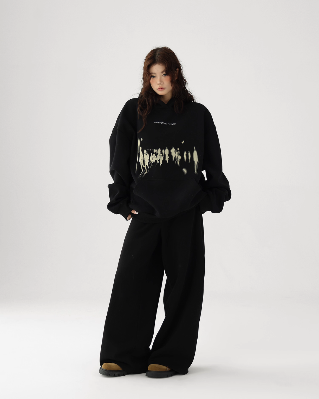 Blurry Figure Print Hoodie ACS0304