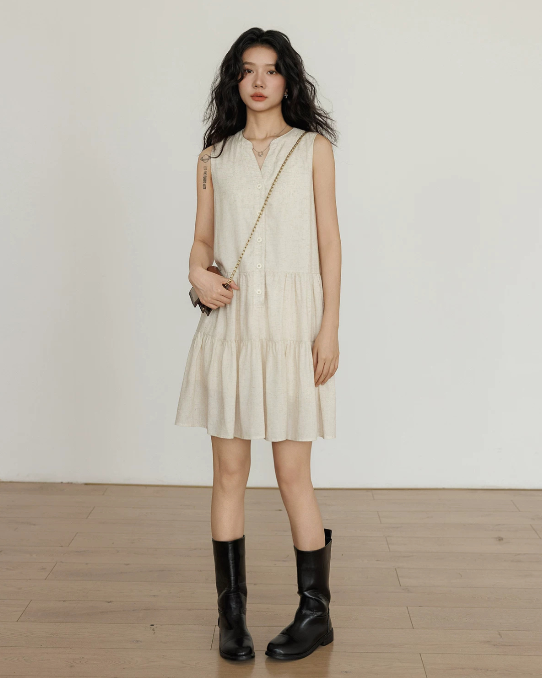 Sleeveless Tiered Mini Dress VAS0202