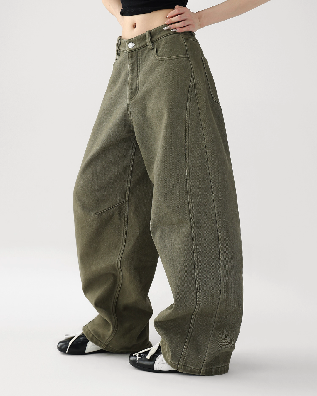 Curved Loose Wide Pants ACS0323