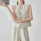 Linen V-Neck Vest / Wide Relaxed Pants FER0270
