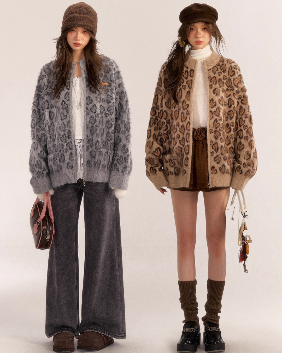 Leopard Print Knit Cardigan ASG0057