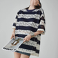 Sheer Lace Border Oversized T-Shirt FER0237