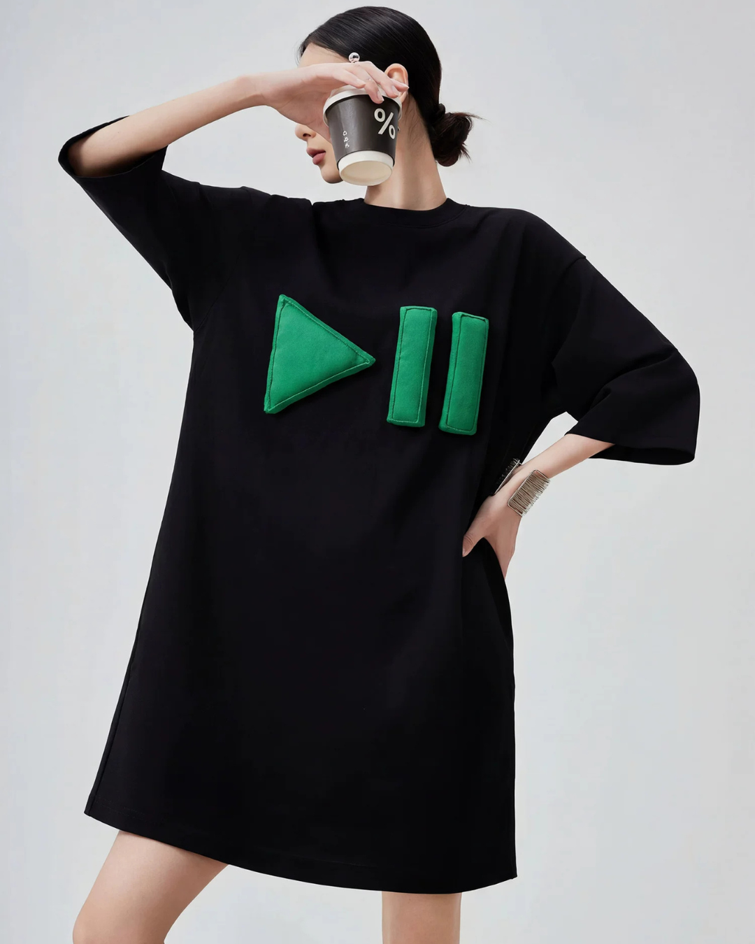3D Motif T-Shirt Dress FER0214