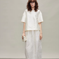 Silk Short-Sleeve Top / Silk Embroidered Half Skirt TEO0009