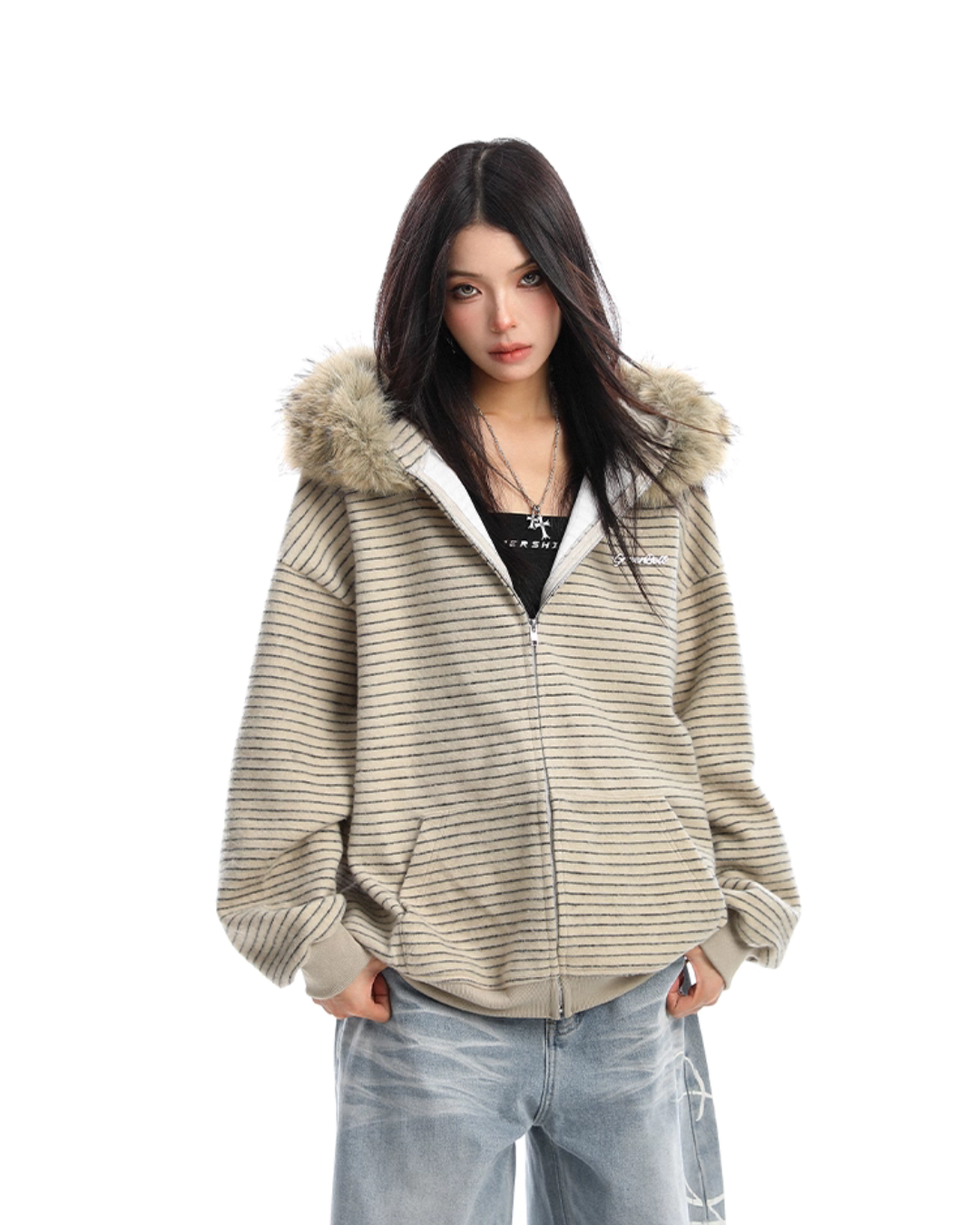 Fur Food Thin Striped Jacket BGS0019