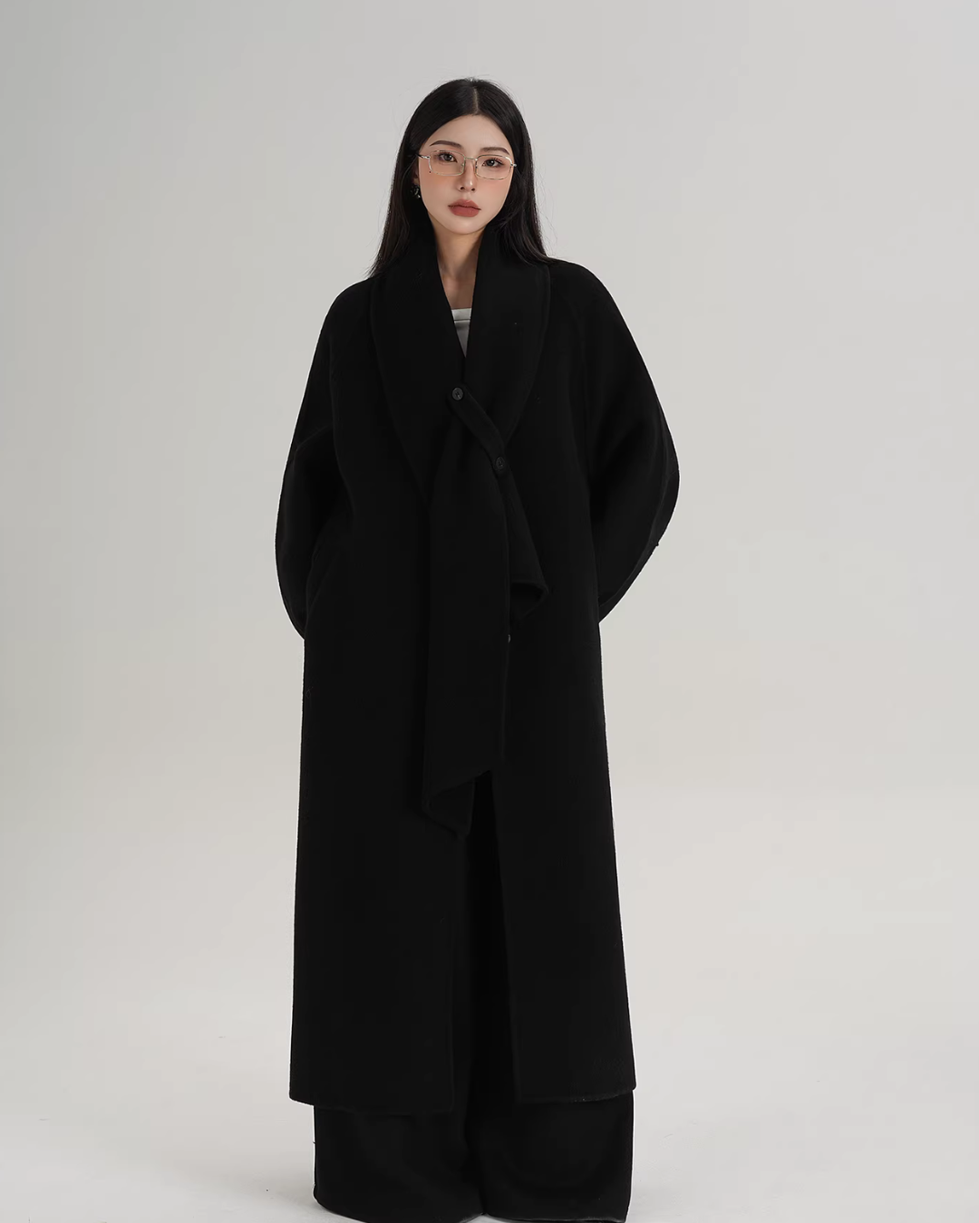 Scarf Long Wool Coat SRS0408